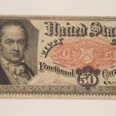 1120	50 CENTS US FRACTIONAL CURRENCY, WILLIAM H CRAWFORD 1875
