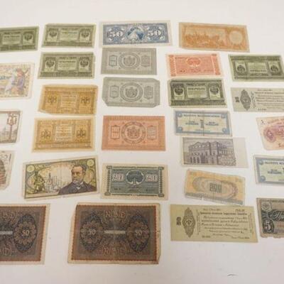 1294	LARGE GROUP OF ANTIQUE FOREIGN PAPER CURRENCY
