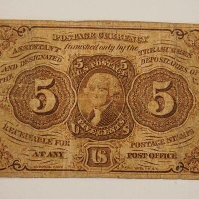 1077	5 CENTS US FRACTIONAL CURRENCY, WASHINGTON 1862
