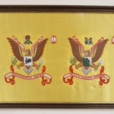 1279	FRAMED WWI SILK EMBROIDERY, SIXTYFOURTH & SIXTYNINTH, APPROXIMATELY 17 3/4 IN X 25 1/2 IN
