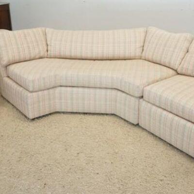 12098A	SEMI CIRCULAR BERNHARDT SOFA & 2 ARMCHAIRS, SOME STAINING ON CHAIRS
