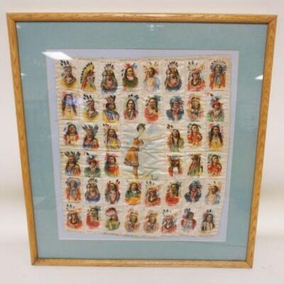 1278	COLLECTION OF ANTIQUE FRAMED TOBACCO SILKS, AMERICAN INDIAN, APPROXIMATELY 20 3/4 IN X 22 1/2 IN
