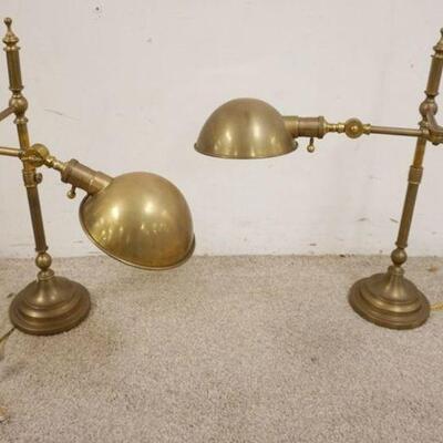 1281	PAIR OF ADJUSTABLE BRASS TABLE LIBRARY LAMPS
