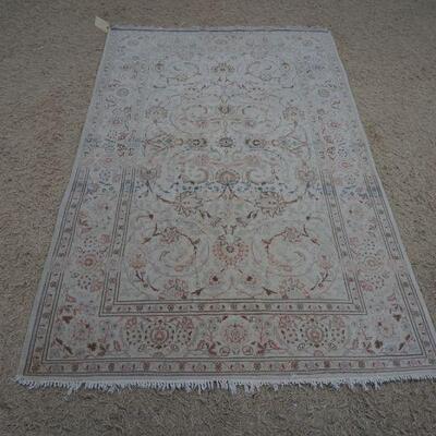 1053	SMALL PERSIAN THROW RUG, APPROXIMATELY 7 IN X 5 FT 6 IN
