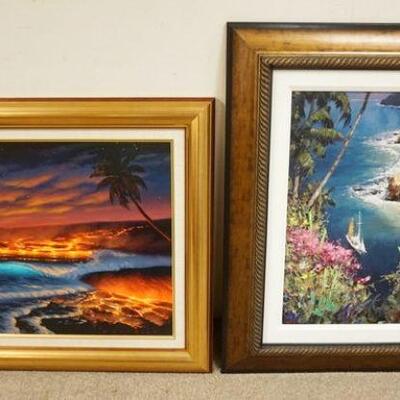 1282	PAIR OF CONTEMORARY PAINTINGS, SHORE SCENES, LARGEST IS APPROXIMATELY 26 1/2 IN X 34 IN
