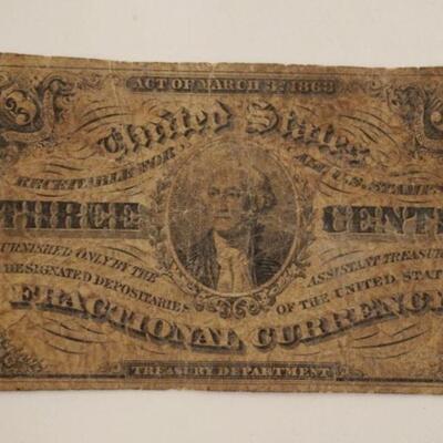 1106	3 CENTS US FRACTIONAL CURRENCY, GEORGE WASHINGTON 1863
