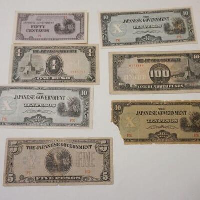 1166	JAPANESE GOVERNMENT PAPER CURRENCY LOT OF 7

