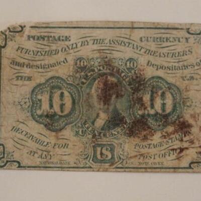 1113	10 CENTS US FRACTIONAL CURRENCY, GEORGE WASHINGTON 1862

