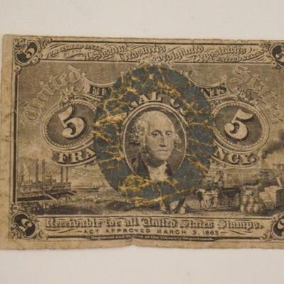 1108	5 CENTS US FRACTIONAL CURENCY, GEORGE WASHINGTON 1863
