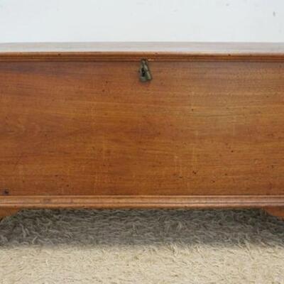 1005	ANTIQUE DOVETAILED WALNUT BLANKET CHEST ON BRACKET FEET, APPROXIMATELY 43 IN X 19 IN X 22 IN
