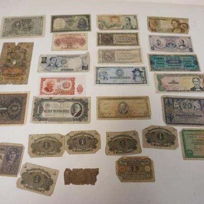 1293	LARGE GROUP OF ANTIQUE FOREIGN PAPER CURRENCY
