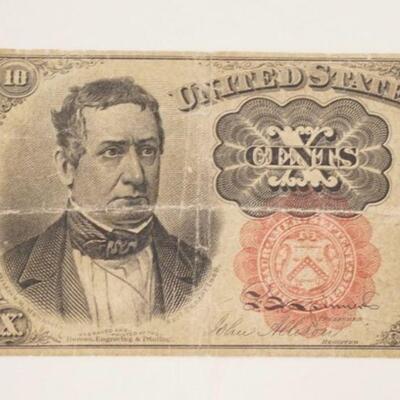 1087	10 CENTS US FRACTIONAL CURRENCY, WILLIAM M MEREDITH 1864

