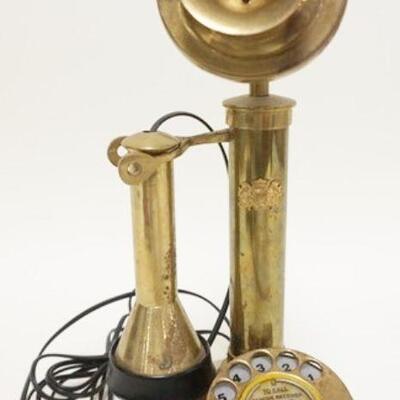 1222	BRASS CANDLESTICK ROTARY PHONE, APPROXIMATELY 13 IN HIGH

