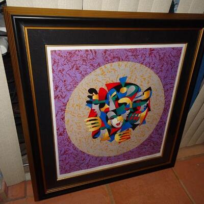 Original Framed Anatole Krasnyansky Seriolithograph Title: â€œMusical Sphere. RVOYAGER RADISS 12/29/06.  437A-0P00     1 OF 1. LOT #
REG...