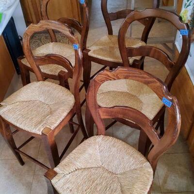 PHP012 - Five Vintage Pottery Barn Provincial Country Italian Pub Chairs