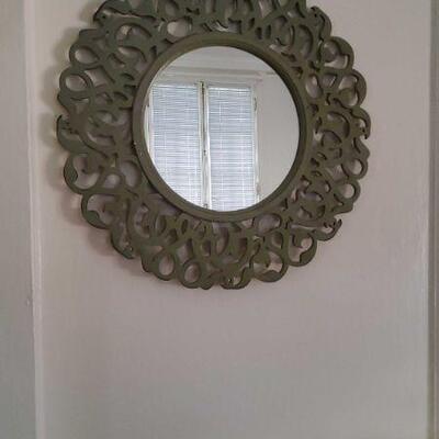 PHP014 - ROUND WOOD WALL MIRROR