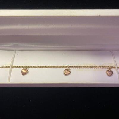 10k Heart Bracelet