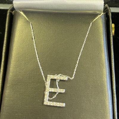 Diamond E necklace
