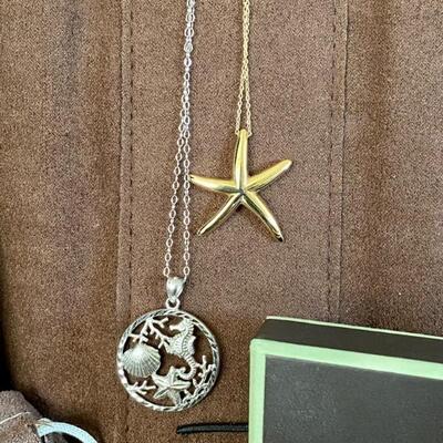 Ross & Simons Sea Life Themed GOLD & STERLING Pendant Necklaces