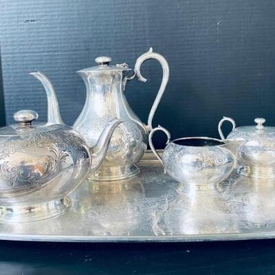 Silver plated tea & coffee set