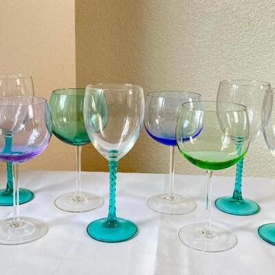  colorful crystal Wine Glasses