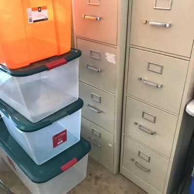 Bins and file cabinets