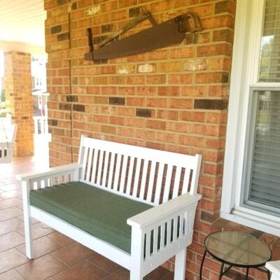 Mission style porch bench