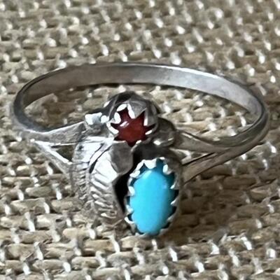Sterling Silver and Turquoise Ring, Size 6