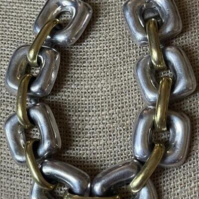 Sterling Silver Chunky Taxco Mexico Linked
Bracelet