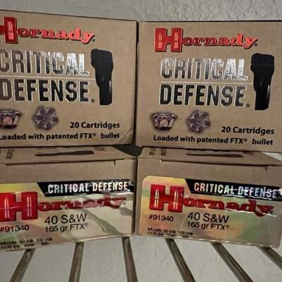 Ammo: 4 Boxes Harnady Critical Defense FTX Bullet,