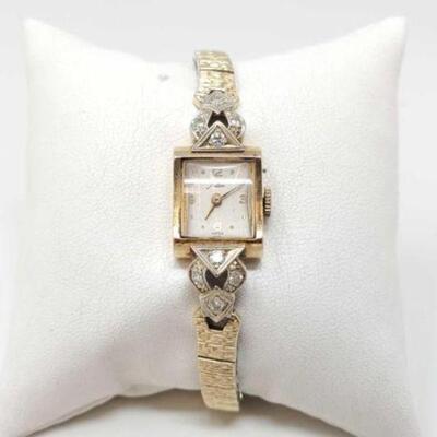 #892 • 14k Gold Diamond Watch: 14k Diamond Watch. 