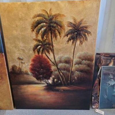 #5902 â€¢ Large Canvas Painting Measures Approx: 45" x 60". 