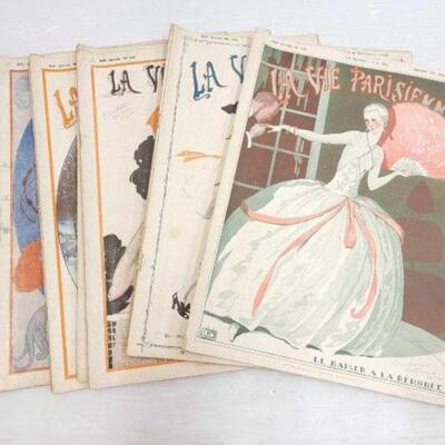 #1418 â€¢ (12) La Vie Parisenne Magazines: Includes Magazines Dated November 1918- December 1922. 