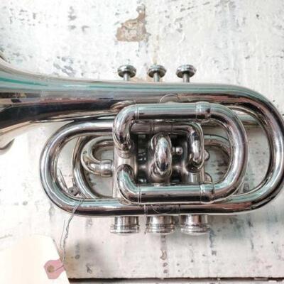 #2820 â€¢ Pocket Trumpet with case.