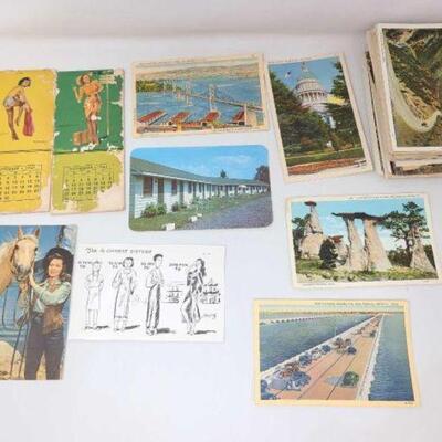 #1402 • 1947 Pin-Up Girl Calanders/Notepads and Postcards
: Includes Post Cards from Colorado Springs, Miami Beach, Sacramento, Salt Lake...