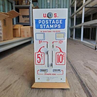 #3004 â€¢ Vintage U.S. Postage Stamp Dispenser: Measures Approx: 8"Ã—6"Ã—15". 