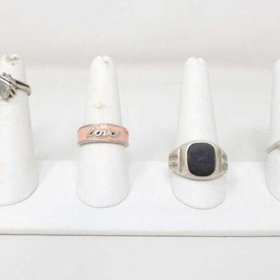#952 â€¢ 4 Sterling Silver Rings, 23.6g