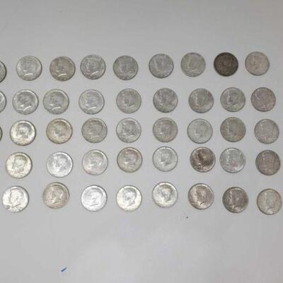 #1244 • Kennedy Half Dollar 1965-1970 40% Silver , 516.3g
