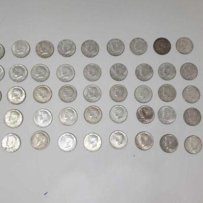 #1244 â€¢ Kennedy Half Dollar 1965-1970 40% Silver , 516.3g