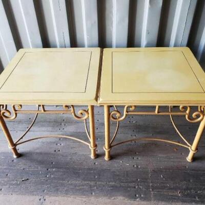 #10498 â€¢ 2 End Tables Both Measure Approx: 27" x 27" x 24". 