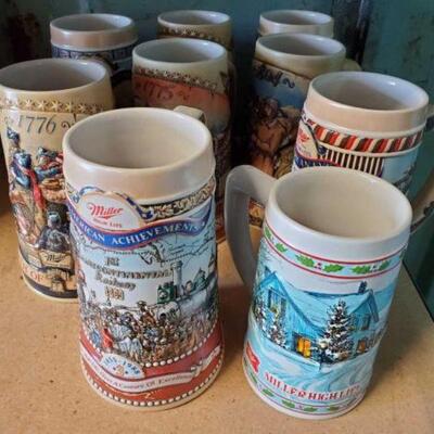#3058 â€¢ 9 Miller Beer Steins