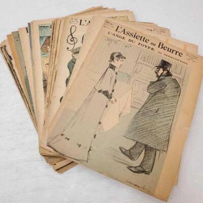 #1424 â€¢ 30 Antique L'Assiette au Beurre Magazines