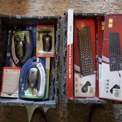 #9506 â€¢ 2 Totes Of New Keyboards, Mouses, And More