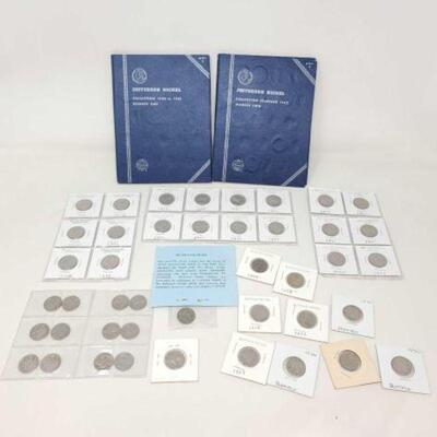 #1280 • Jefferson and Buffalo Nickel Collection: Includes 2 Jefferson Nickel Albums 1938- 1962, Buffalo Nickel Album 1913-1938, 1942...