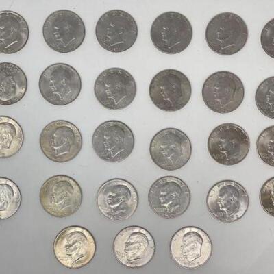 #1248 • 1971-1976 Eisenhower Dollar 40% Silver 611.4g. 