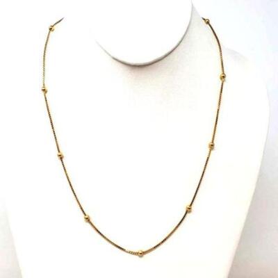 #822 • 18k Gold Necklace , 9.1k: Weighs Approx: 9.1g Measure Approx: 21.5 inches. 