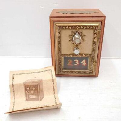 #1456 â€¢ Vintage Odyssey Designs Authentic Post Office Lockbox Coin Bank: Measures Approx: 4.5"Ã—4.5"Ã—5.75". 