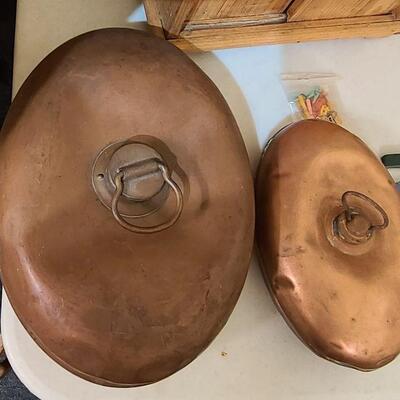 Copper and brass bed warmers