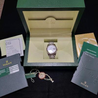 Rolex 36mm DATEJUSTÂ Oyster Perpetual Watch - Men's styleÂ #116234 With Box and Paperwork