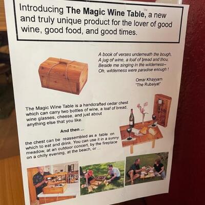 Wine picnic table - NEW 